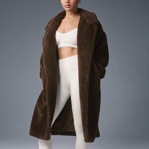 ALO Oversized Sherpa Coat, XS, Espresso